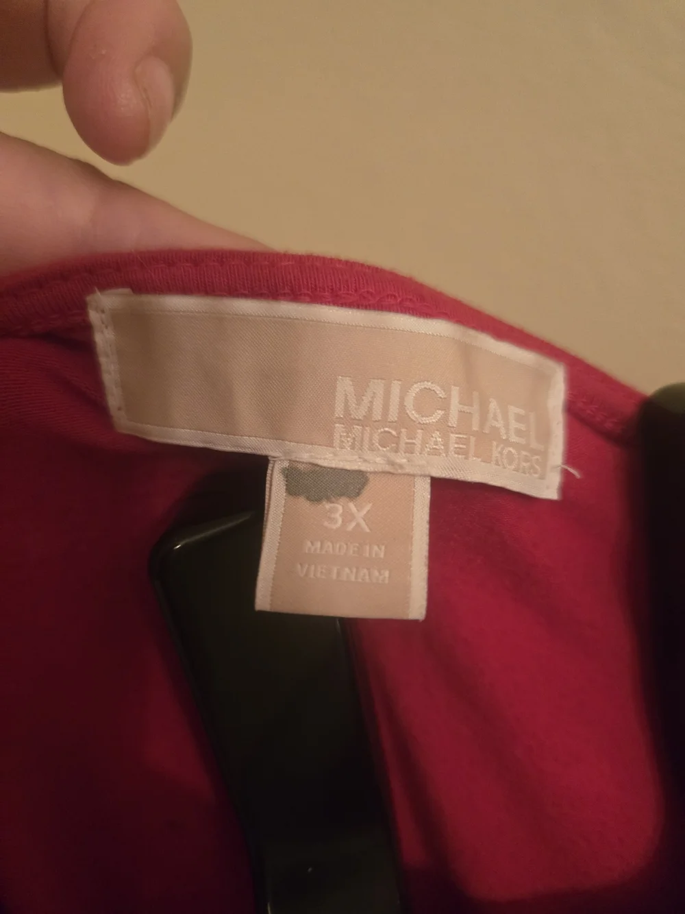 Michael Kors Red Wrap-Front Long Sleeve Top
